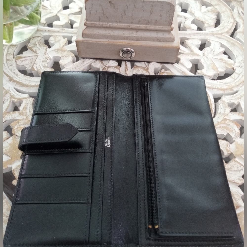Hermes Bearn Calfskin Leather Wallet - 100% Authentic - Picture 3 of 11